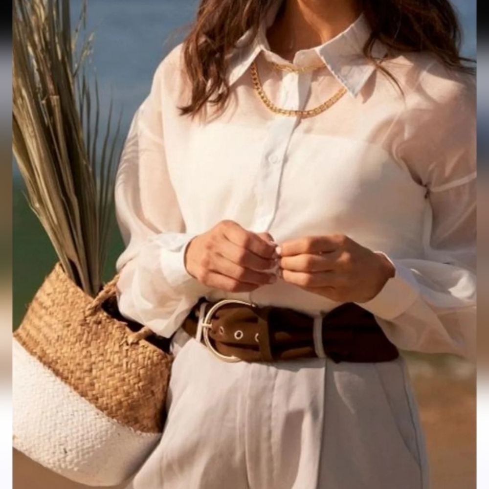 LOVESTRENGTH Austen Tan Suede Waist Belt In Genuine Leather. Size M/L - Picture 8 of 14